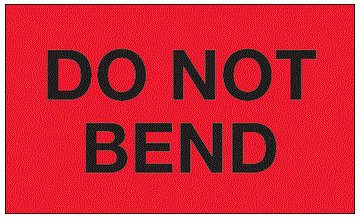 Do Not Bend Fluorescent Red Labels