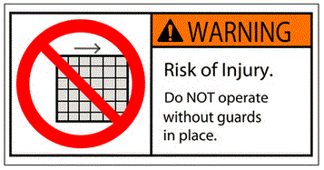 Warning Do Not Remove Guard Durable Safety Label