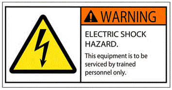 Warning Electric Shock Hazard Durable Safety Label