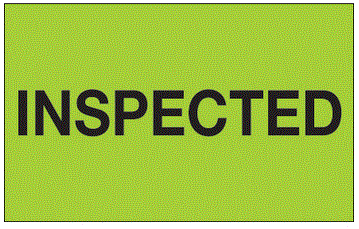 Inspected Fluorescent Green Labels