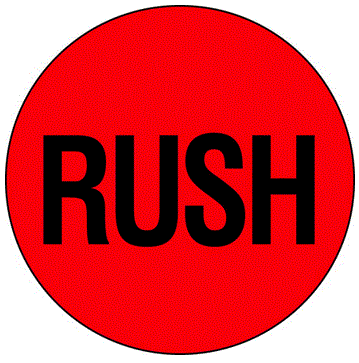 2 Inch Circle Rush Fluorescent Red Labels