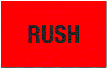 Rush Fluorescent Red Labels
