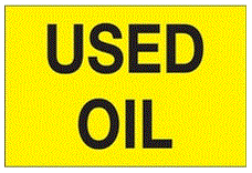 USED OIL Fluorescent Yellow Labels