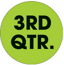 "3RD QTR." (Fluorescent Green) Quarter Labels