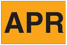 "APR" (Fluorescent Orange) Months of the Year Labels