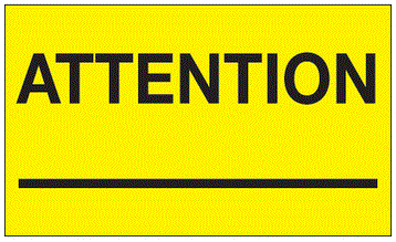 Attention__ Fluorescent Yellow Labels