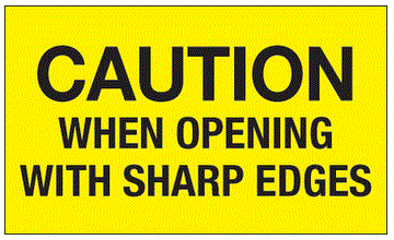 Caution When Opening With Sharp Edges