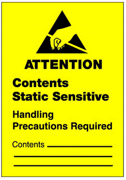 Contents Static Sensitive Fluorescent Yellow Labels