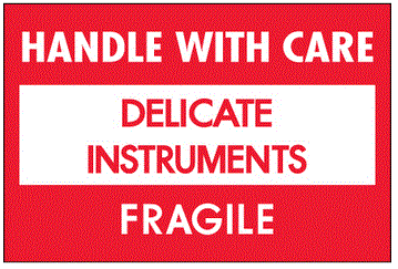 Delicate Instruments - Handle With Care Labels