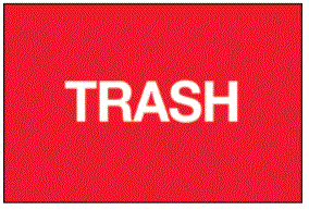 "Trash" (Fluorescent Red) Labels