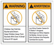 "Warning Advertencia" Label Set