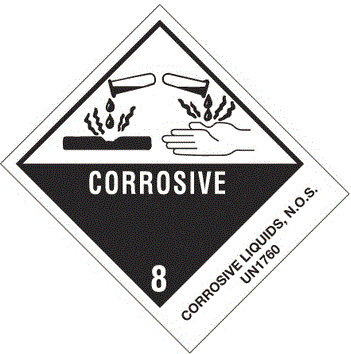 "Corrosive Liquids, N.O.S." Labels
