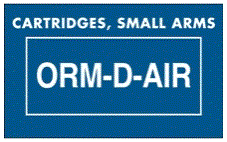 "Cartridges, Small Arms ORM-D-AIR" Labels