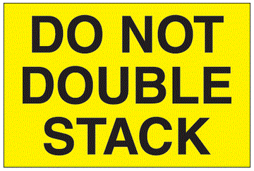 Do Not Double Stack Labels - Yellow
