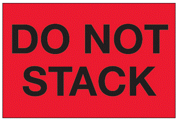 Do Not Stack Fluorescent Red Labels
