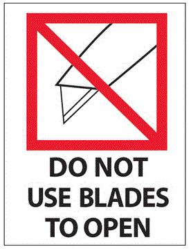 Do Not Use Blades to Open Labels