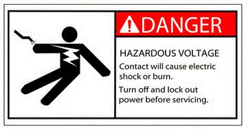 Danger Hazardous Voltage Durable Safety Label