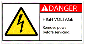 Danger High Voltage Durable Safety Label