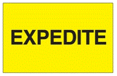 Expedite Fluorescent Yellow Labels