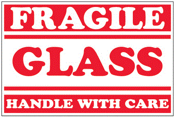 Fragile - Glass - Handle With Care Labels