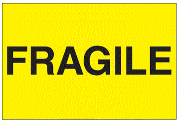 Fragile Fluorescent Yellow Labels