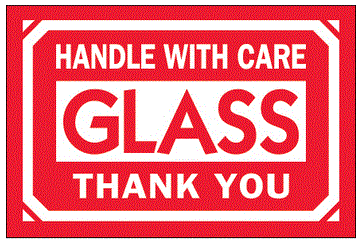 Glass - Handle With Care - Thank You Labels