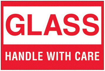 Glass Handle With Care Labels