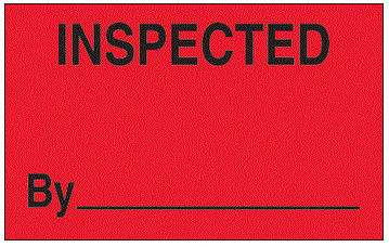 "Inspected" (Fluorescent Red) Labels