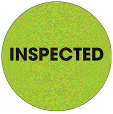 INSPECTED Fluorescent Green Labels
