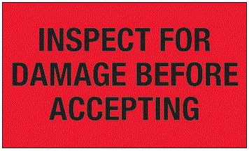 Inspect For Damage Before Accepting Fluorescent Red Labels