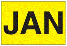 "JAN" (Fluorescent Yellow) Months of the Year Labels