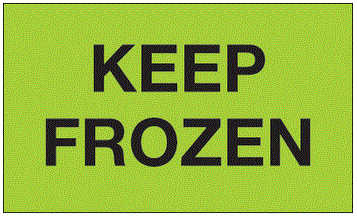 Keep Frozen Fluorescent Green Labels