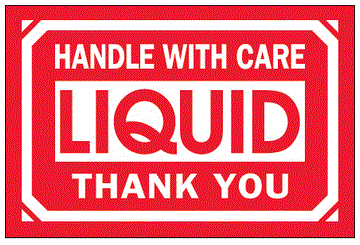 Liquid - Handle With Care - Thank You Labels
