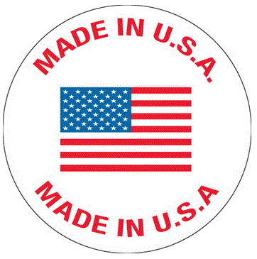 1" Made In USA Circle Labels