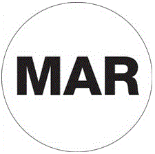 "MAR" (White) Months of the Year Labels