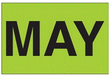 "MAY" (Fluorescent Green) Months of the Year Labels