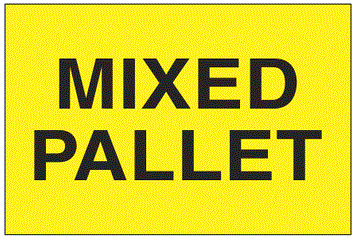 Mixed Pallet Fluorescent Yellow Labels