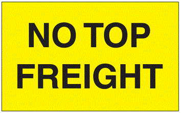 No Top Freight Fluorescent Yellow Labels