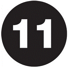 "11" (Black) Number Labels