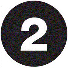 "2" (Black) Number Labels