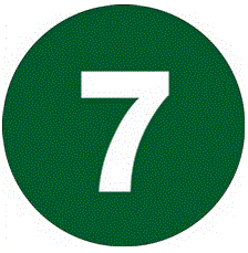 "7" (Dark Green) Number Labels