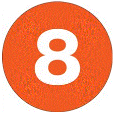 "8" (Orange) Number Labels