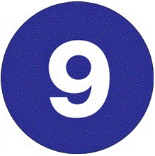"9" (Dark Blue) Number Labels