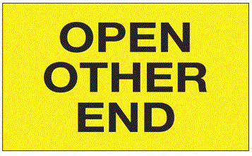 Open Other End Fluorescent Yellow Labels