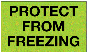 Protect From Freezing Fluorescent Green Labels