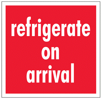 Refrigerate On Arrival Labels