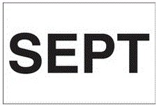"SEPT" (White) Months of the Year Labels