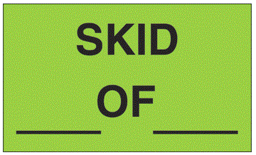 Skid _of_ Fluorescent Green Labels