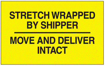 Stretch Wrapped By Shipper Fluorescent Yellow Labels