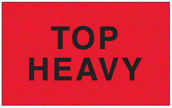Top Heavy Fluorescent Red Labels